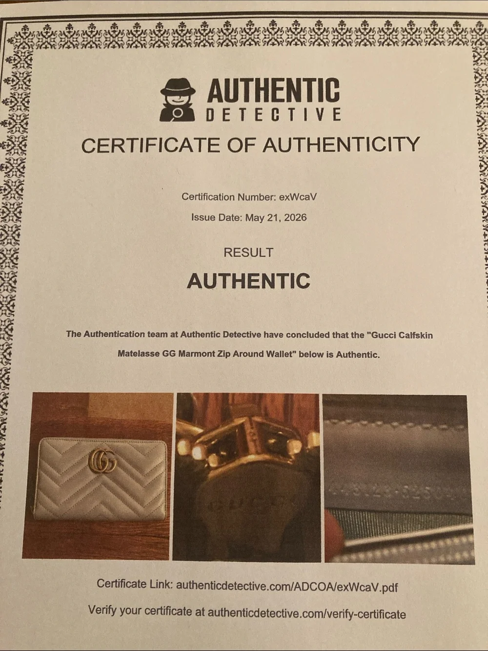 Gucci Calfskin Matelasse GG Marmont Zip Around Wallet Limited Edition w/DB NWOT - Picture 12 of 12
